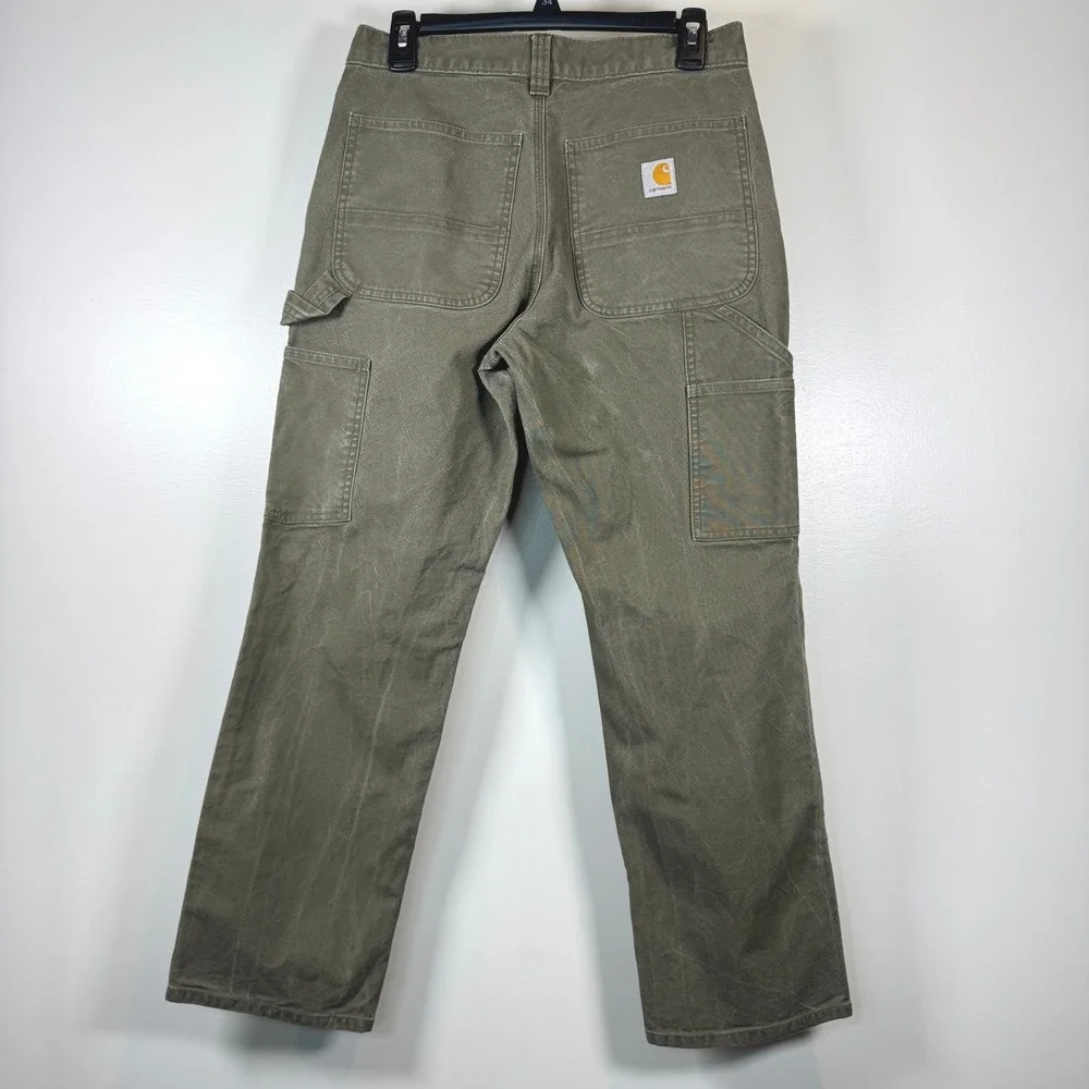 Carhartt Relaxed Fit Carpenter Pant 30x30 Actual L28.5 Green Duck Canvas Utility